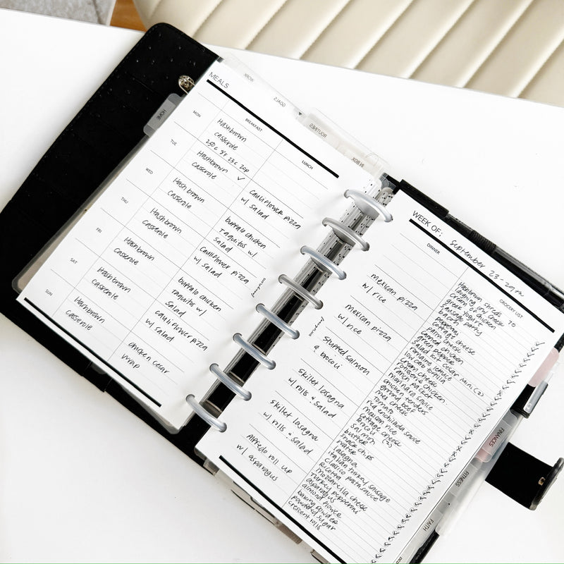 Monthly Meal Planner Inserts | Digital Download