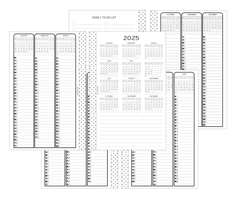 2025 Planner Bundle - Yearly \ Monthly \ Weekly \ Daily All In One Layout