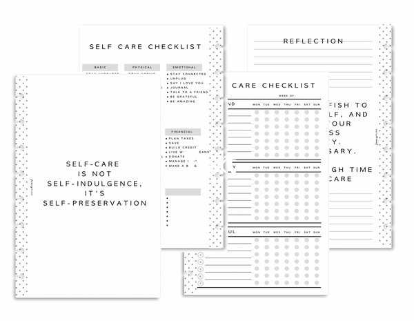 Self Care Checklist Fill Paper | PRINTABLE PDF – Fancy Plans Co