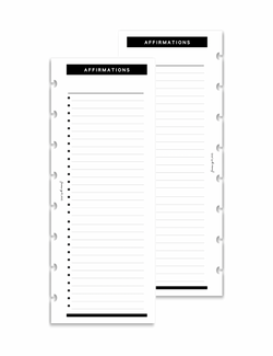 Affirmation Inserts | HALF SHEET