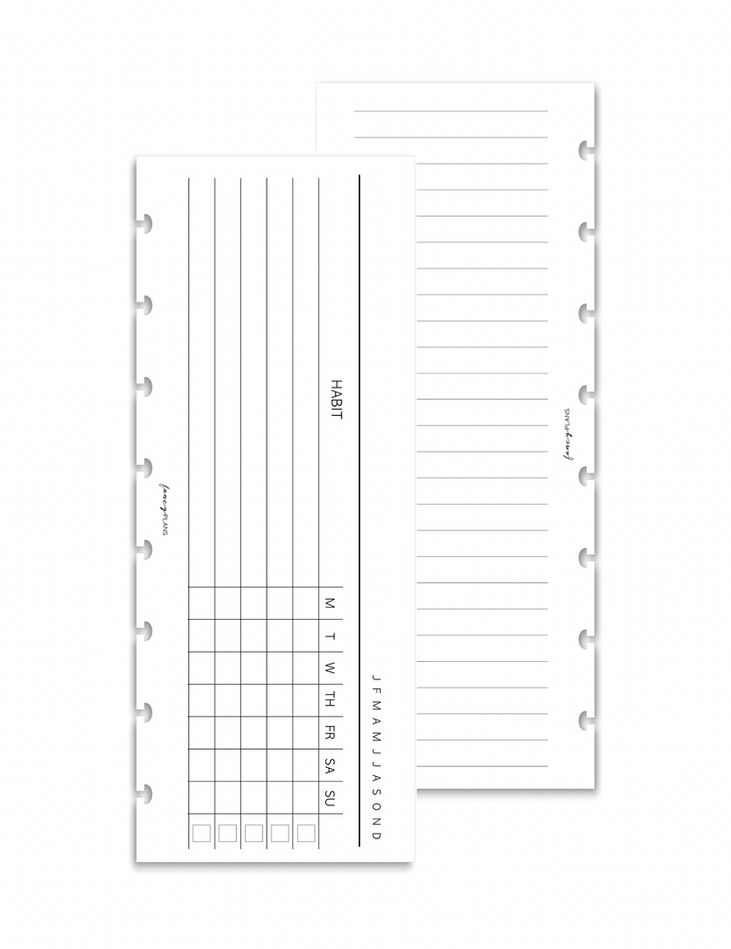 Habit Tracker - Horizontal | Half Sheet