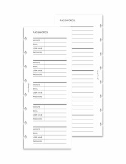 Passwords | Half Sheet