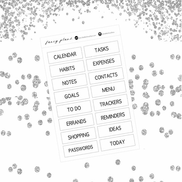 Wording PURSE PLANNER Labels