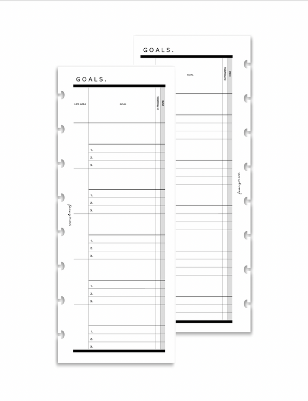 Life Area Goals - Blank | Half Sheet