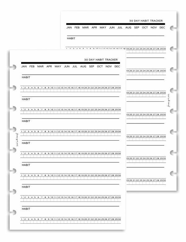 30 Day Habit Tracker | Digital Download