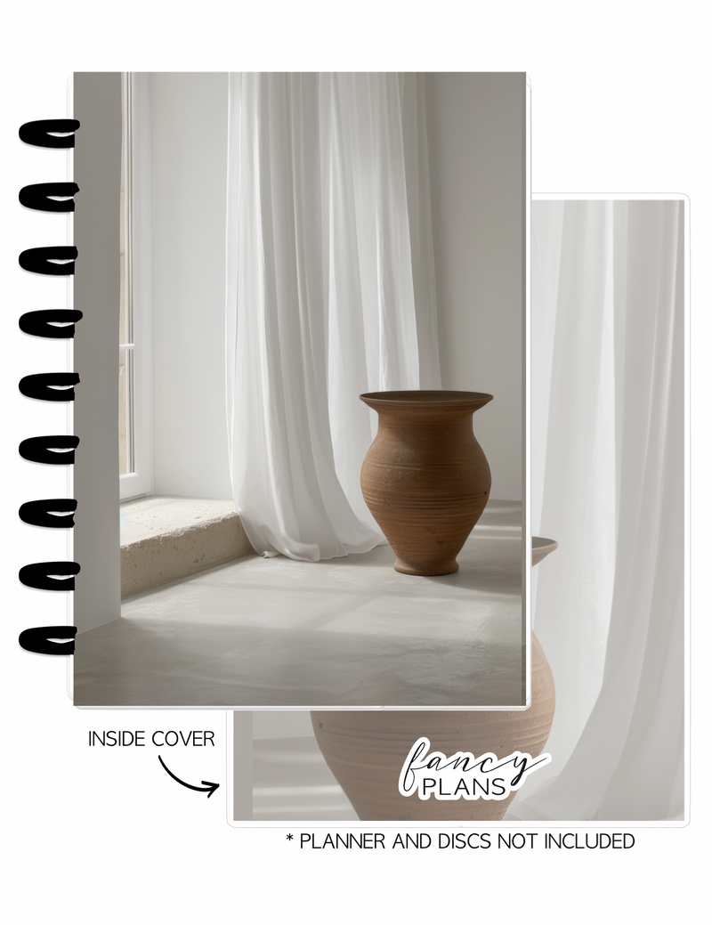 Cover Set of 2 MOODY AESTHETIC Curtains and Vase