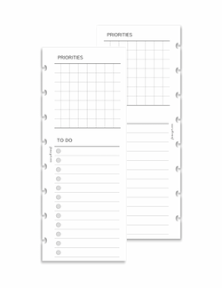 Priorities and To Do | Half Sheet