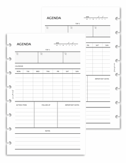 Agenda Fill Paper