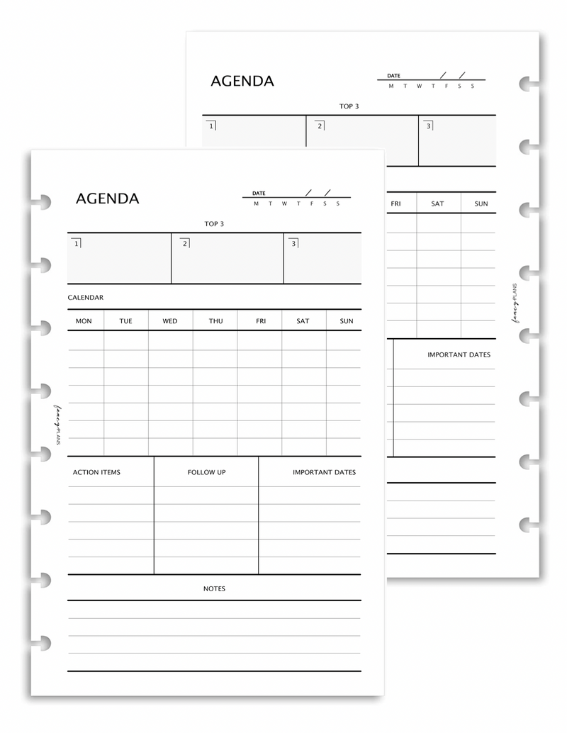 Agenda Fill Paper