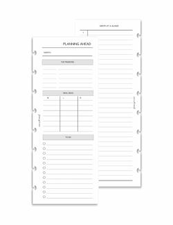 Planning Ahead | Half Sheet