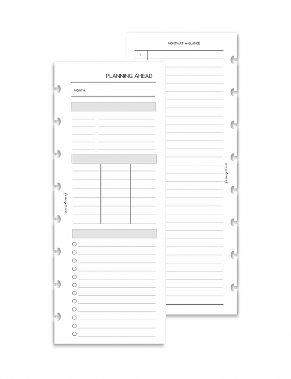 Planning Ahead Blank | Half Sheet