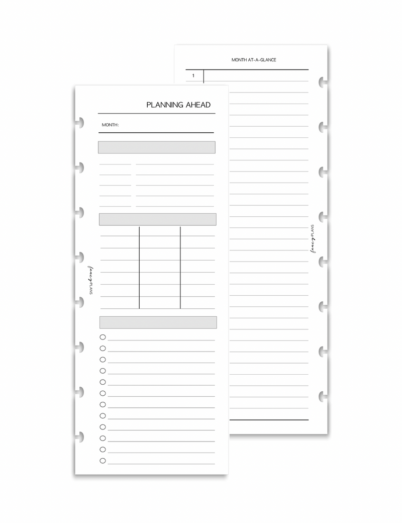 Planning Ahead Blank | Half Sheet