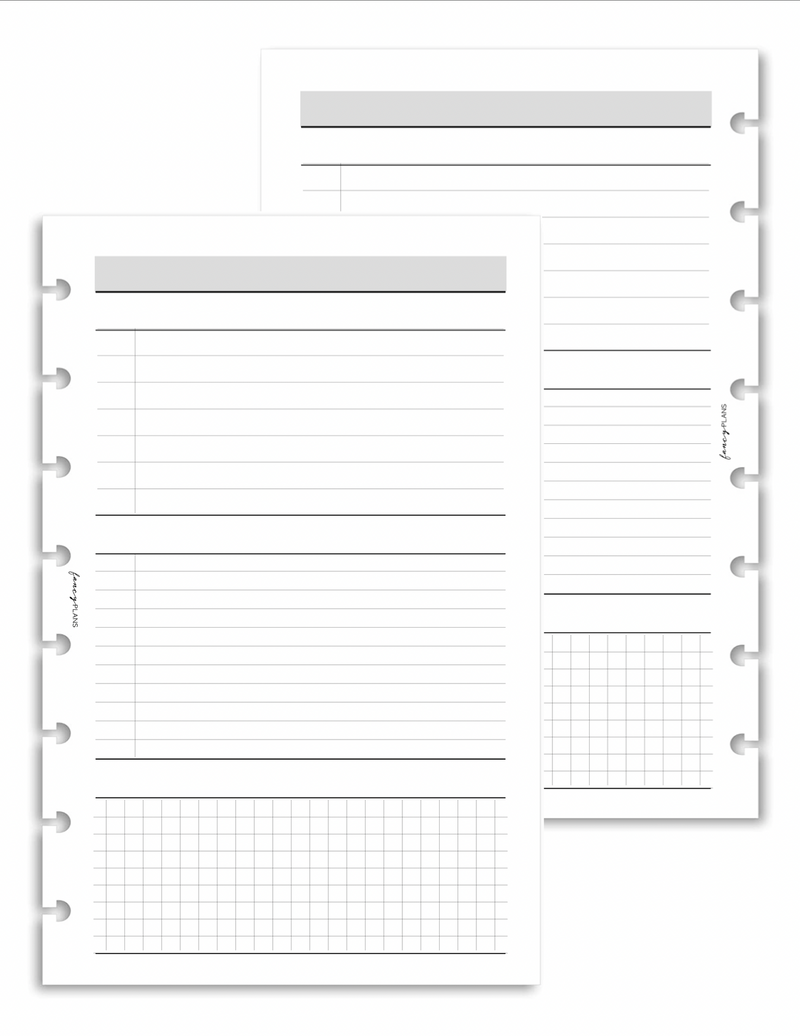 Schedule | Checklist | Notes BLANK