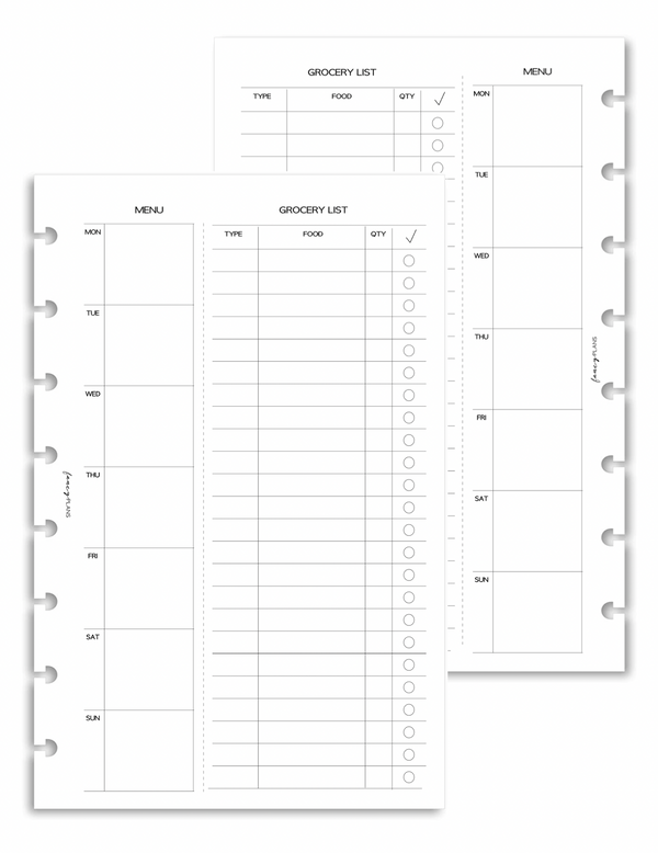 Categorized Meal Planner and Grocery List