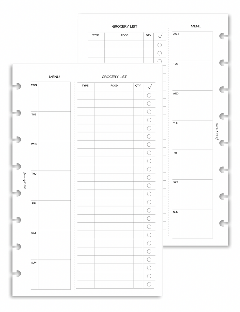 Categorized Meal Planner and Grocery List