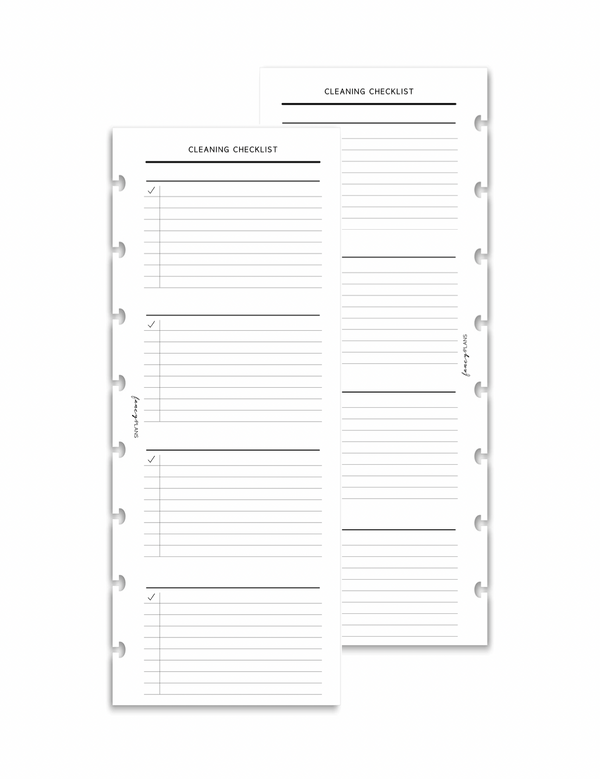 Cleaning Checklist | Half Sheet