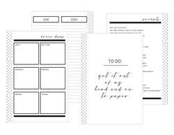 Brain Dump Worksheet Fill Paper