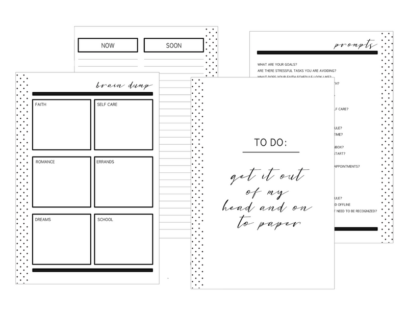 Brain Dump Worksheet Fill Paper