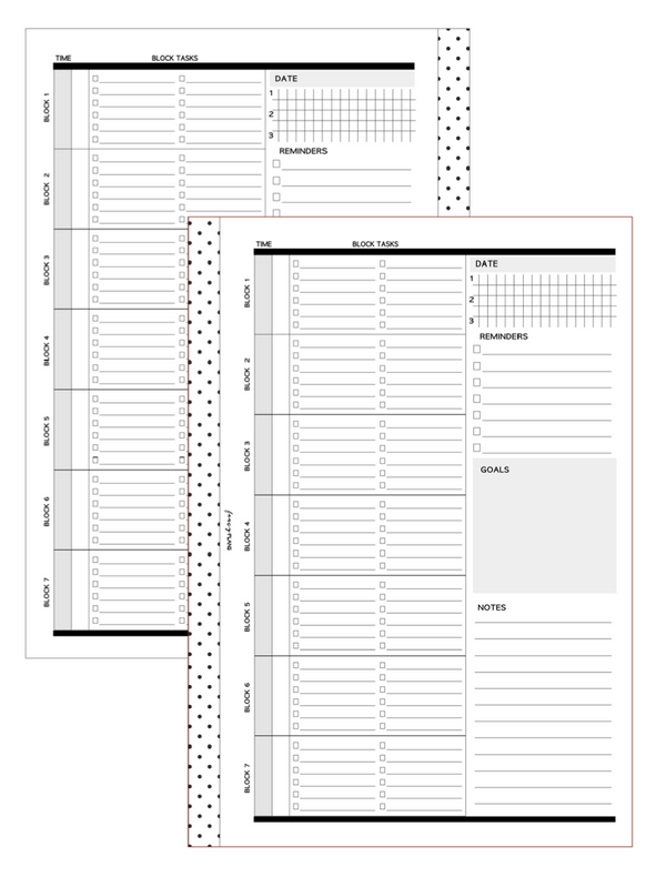 Block Schedule Fill Paper