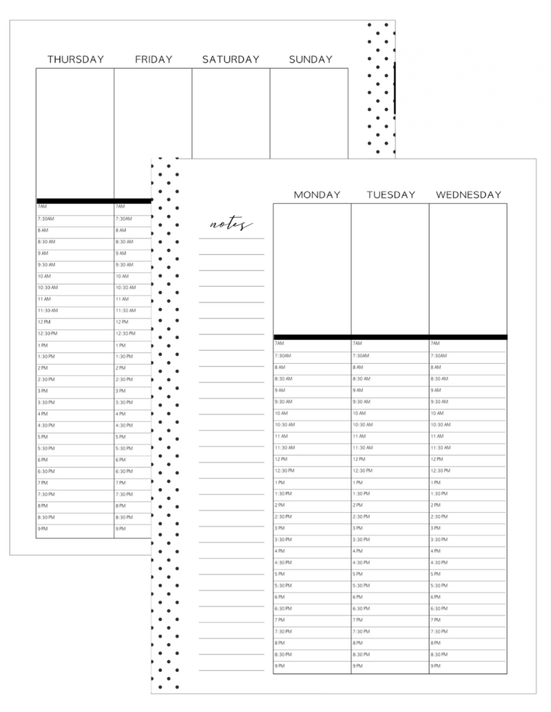 2025 Planner Stationery Box - Vertical Hourly Layout