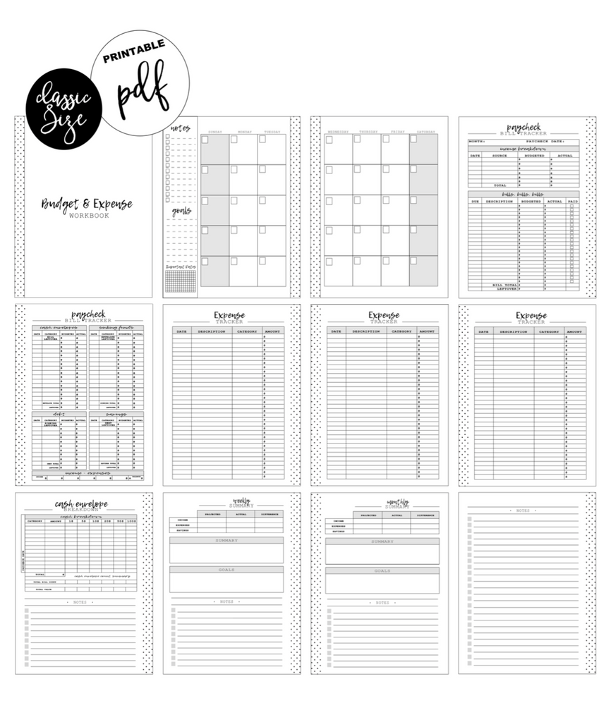 Printable Kakebo Budget Inserts Molang Pocket Size Expenses Tracker Filofax  Personal Budget Planner Bill Tracker Financial Inserts Pdf 