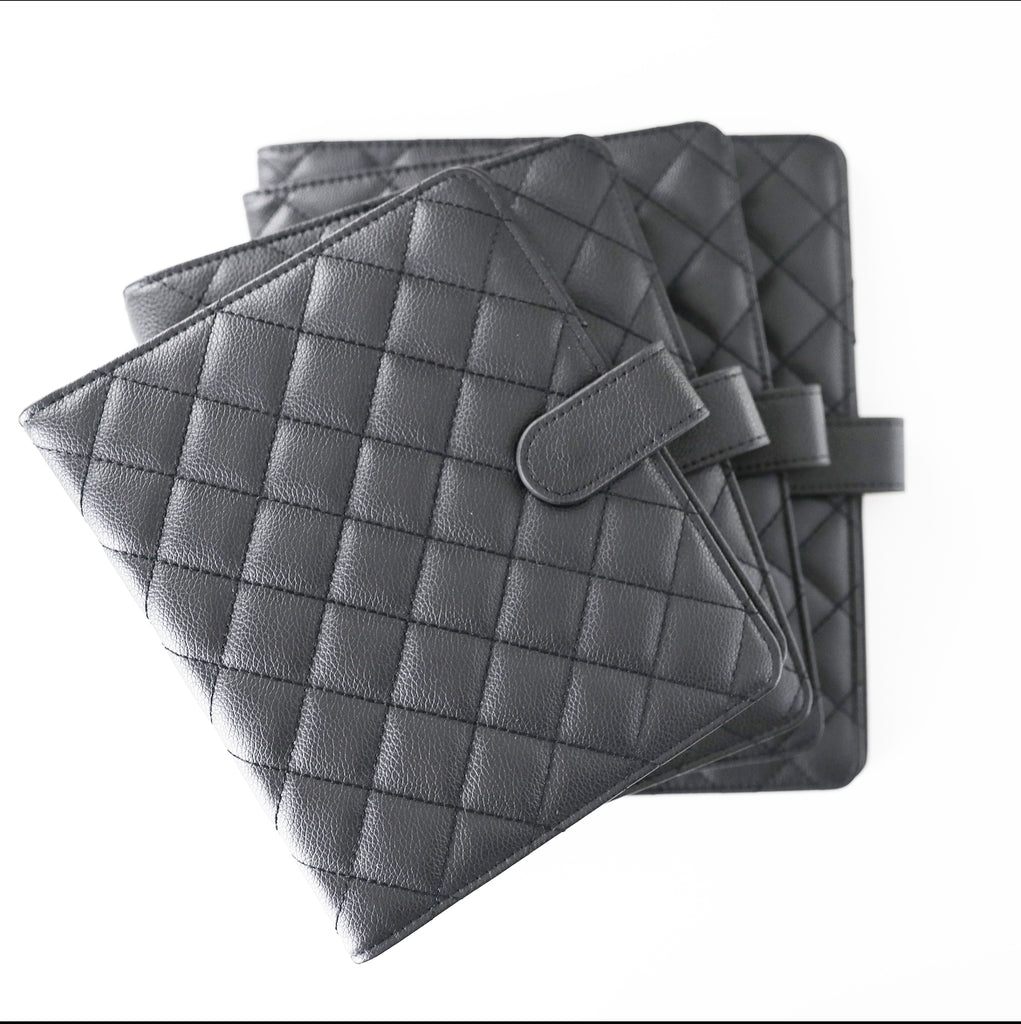Onyx Black Ostrich  Vegan Leather Planner Cover – Fancy Plans Co