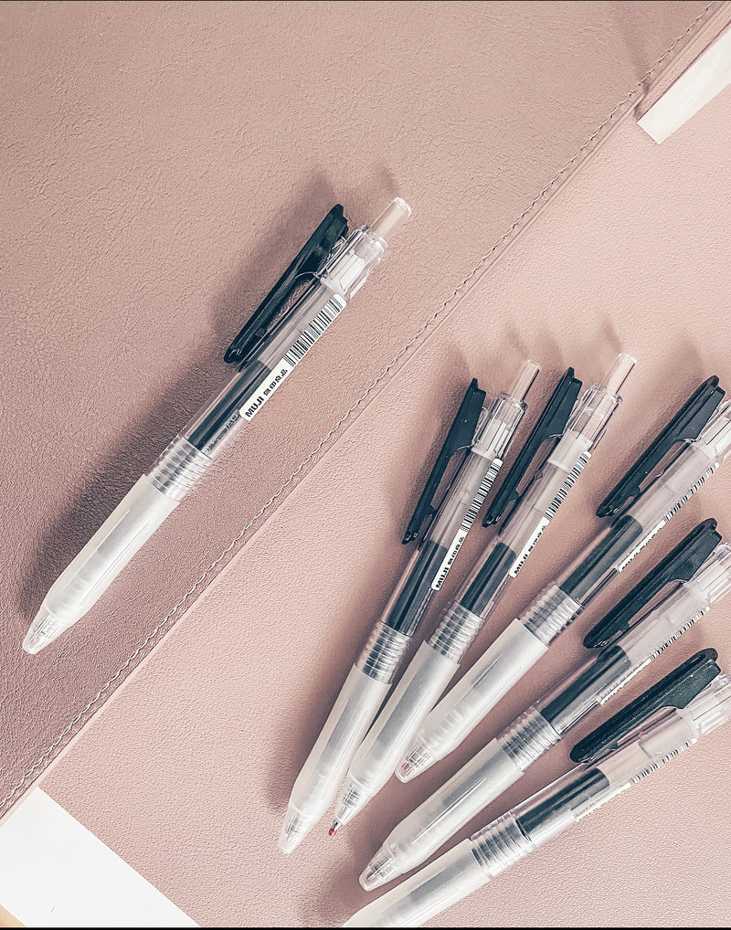 Muji Retractable Gel Ballpoint Pens (0.5mm) Unboxing and Review 